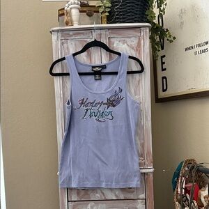 Harley-Davidson Lavender Tank with Embellished Multicolor Logo